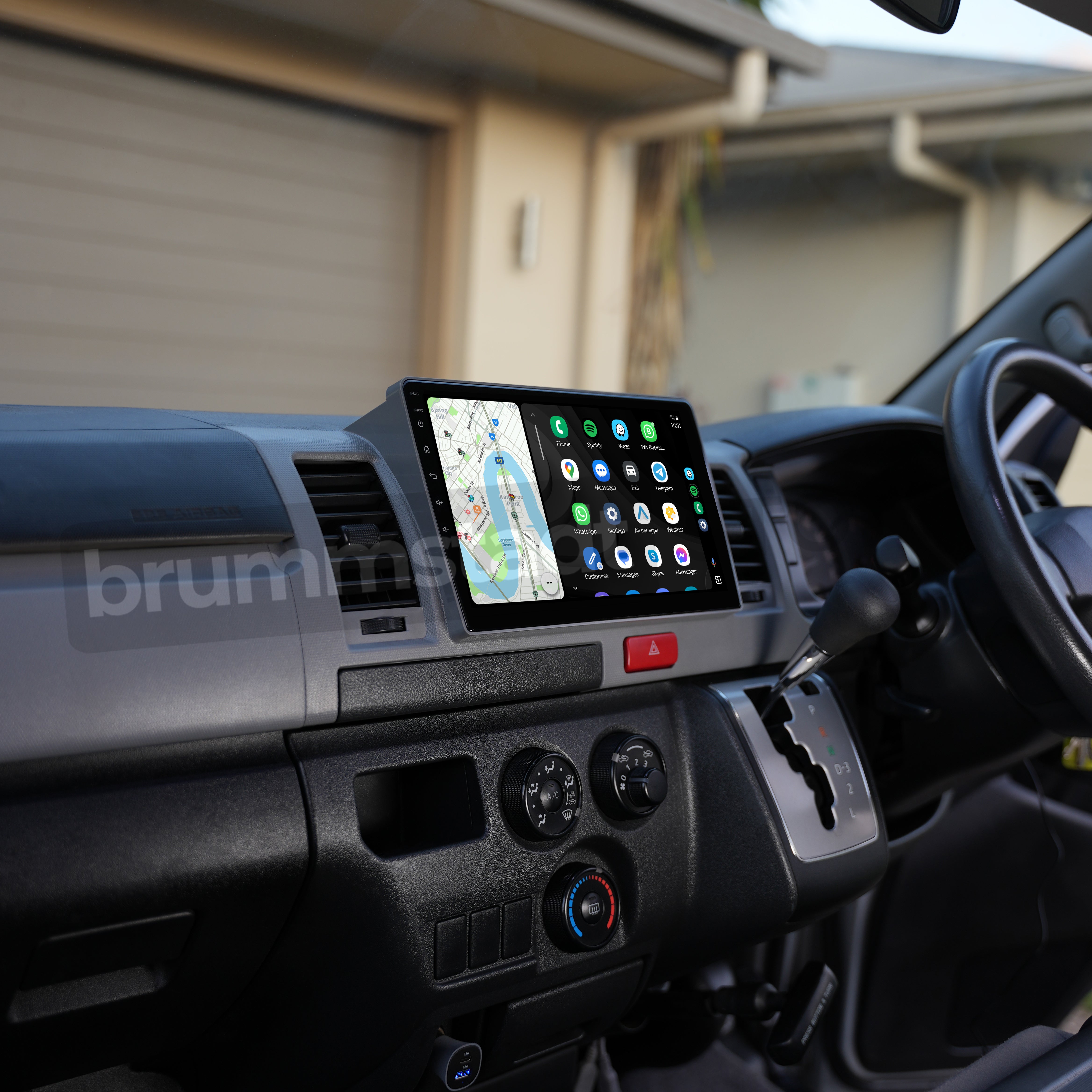 Toyota HiAce 2004-2019 - Premium Head Unit Upgrade Kit: Radio Infotainment System with Wired & Wireless Apple CarPlay and Android Auto Compatibility