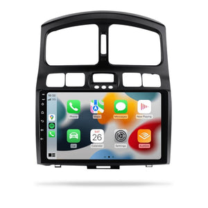Hyundai Santa Fe 2000-2005 SM - Premium Head Unit Upgrade Kit: Radio Infotainment System with Wired & Wireless Apple CarPlay and Android Auto Compatibility