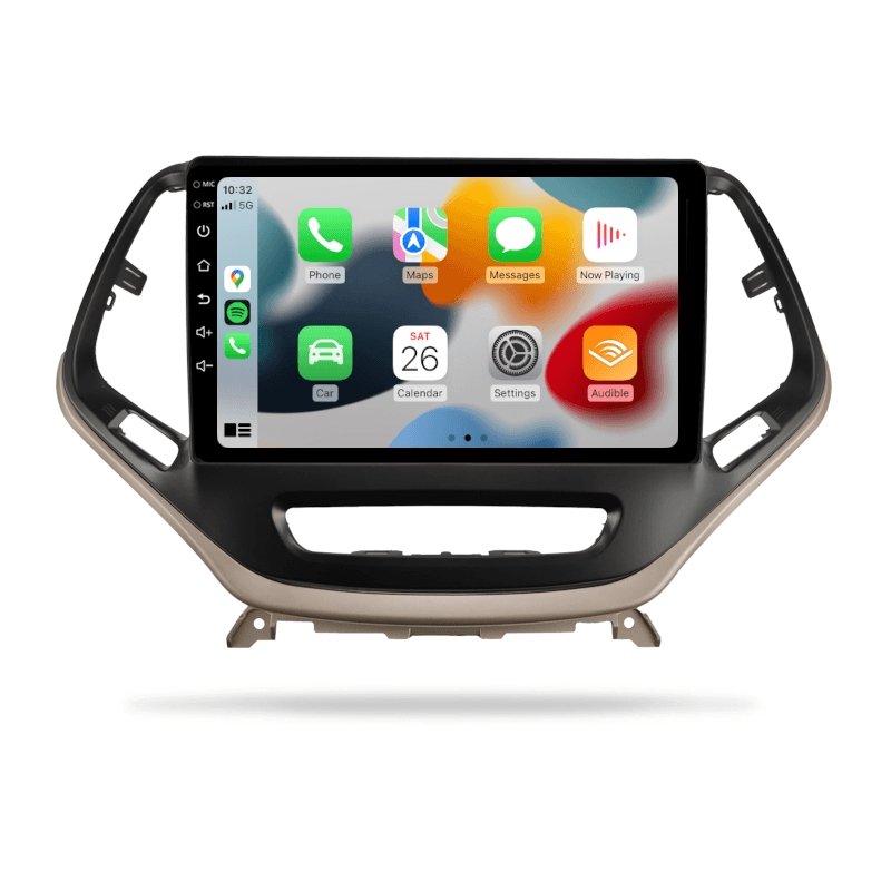 Jeep Cherokee 2015-2022 KL - Premium Head Unit Upgrade Kit: Radio Infotainment System with Wired & Wireless Apple CarPlay and Android Auto Compatibility - baeumer technologies