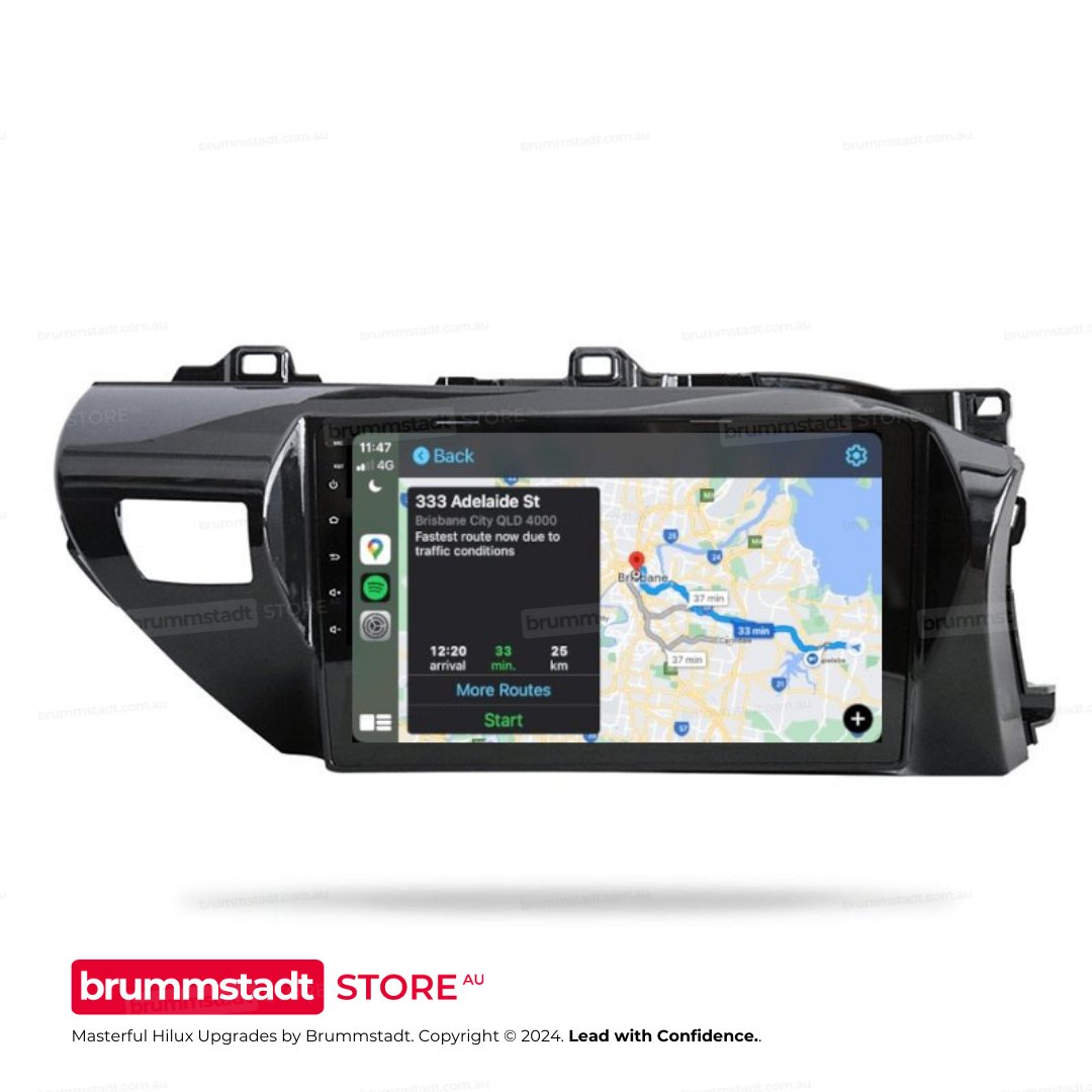 Toyota Hilux 2015-2023 - Premium Head Unit Upgrade Kit: Radio Infotainment System with Wired & Wireless Apple CarPlay and Android Auto Compatibility - baeumer technologies
