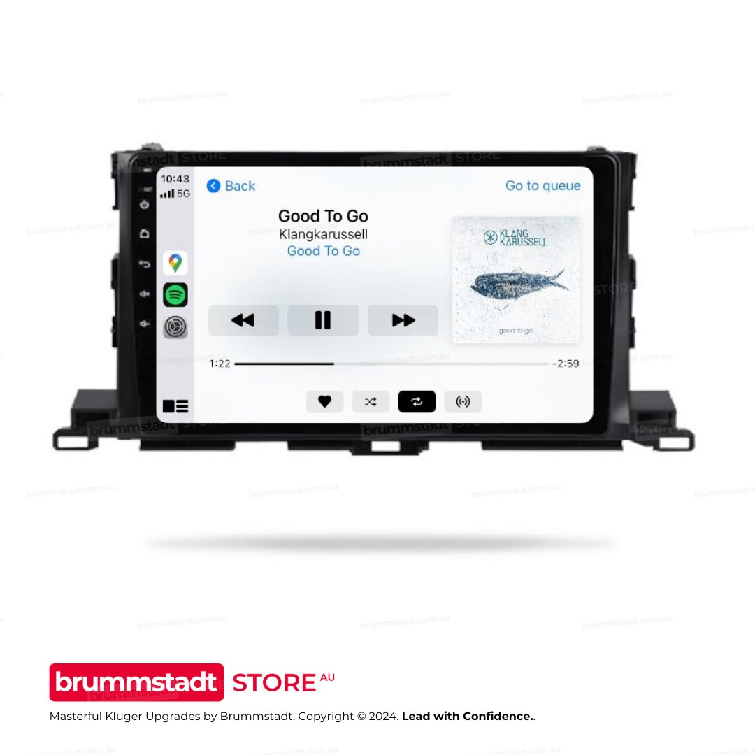 Toyota Kluger 2014-2019 - Premium Head Unit Upgrade Kit: Radio Infotainment System with Wired & Wireless Apple CarPlay and Android Auto Compatibility - baeumer technologies
