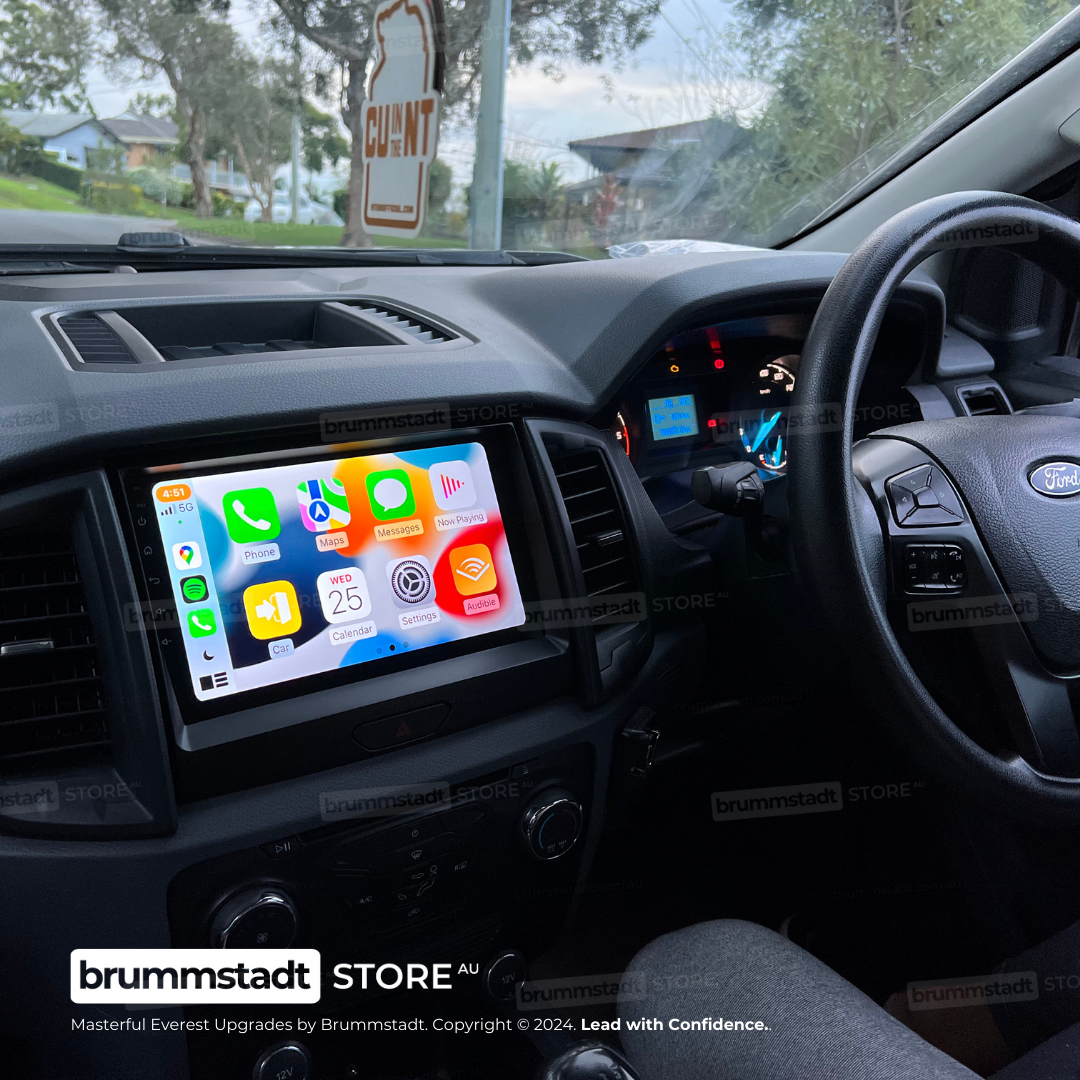 Ford Everest 2015-2017 UA - Premium Head Unit Upgrade Kit: Radio Infotainment System with Wired & Wireless Apple CarPlay and Android Auto Compatibility
