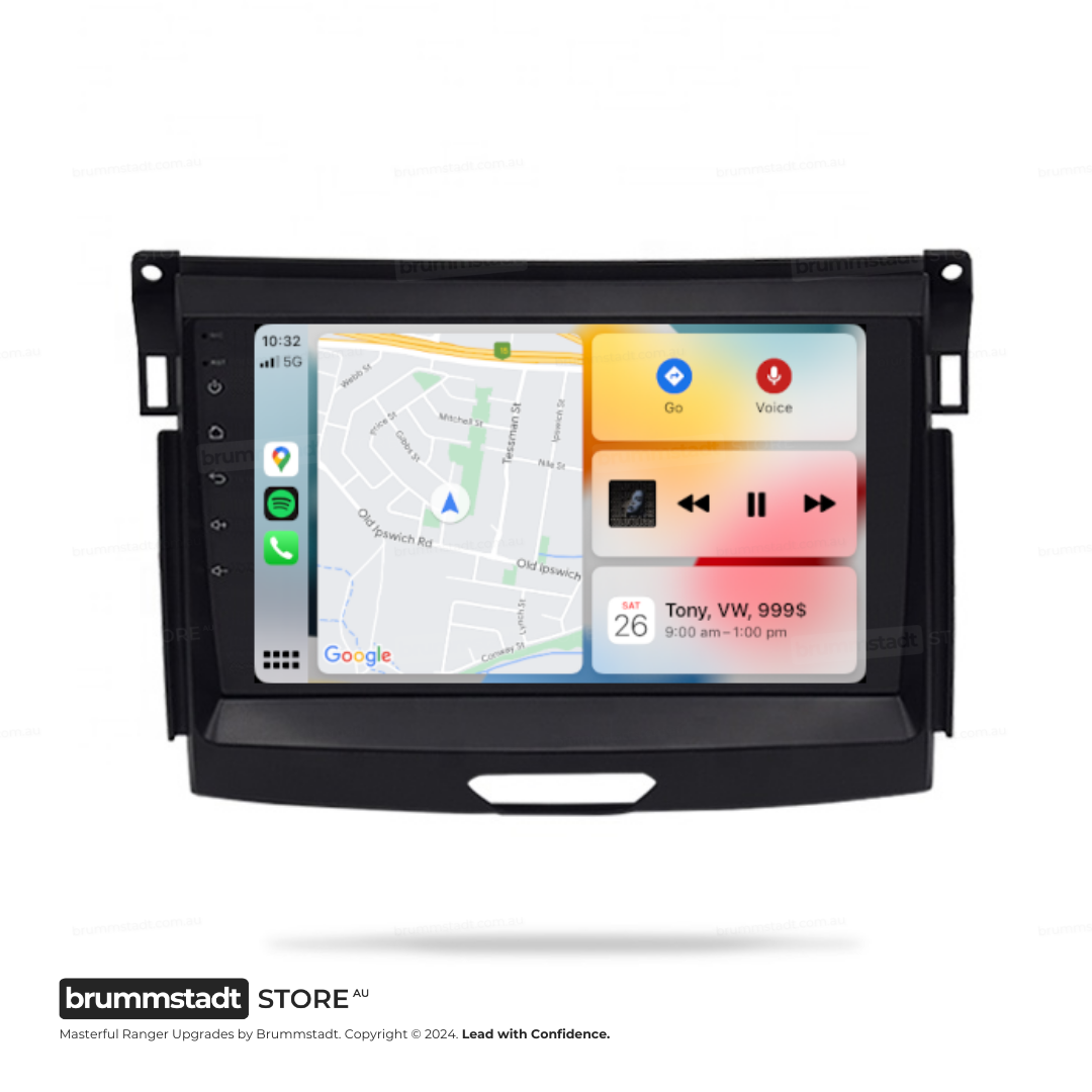 Ford Ranger 2015-2022 PX MkII & MkIII - Premium Head Unit Upgrade Kit: Radio Infotainment System with Wired & Wireless Apple CarPlay and Android Auto Compatibility