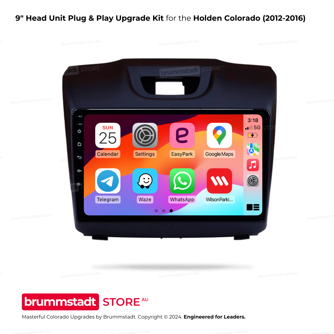 Holden Colorado 7 2012-2016 - Premium Head Unit Upgrade Kit: Radio Infotainment System with Wired & Wireless Apple CarPlay and Android Auto Compatibility
