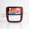 Brummstadt head unit for Chevrolet Silverado 2007-2013, with a brown frame, featuring an Apple CarPlay interface displaying Google Maps, Waze, EasyPark, WhatsApp, and Calendar apps, touchscreen design perfect for navigation and communication in Chevrolet Silverado interiors.