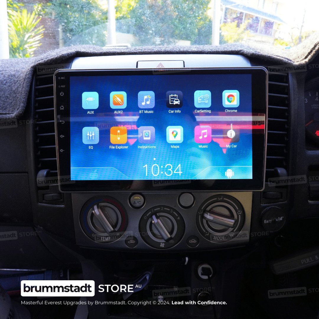 Ford Everest 2 2006-2011 - Premium Head Unit Upgrade Kit: Radio Infotainment System with Wired & Wireless Apple CarPlay and Android Auto Compatibility - baeumer technologies