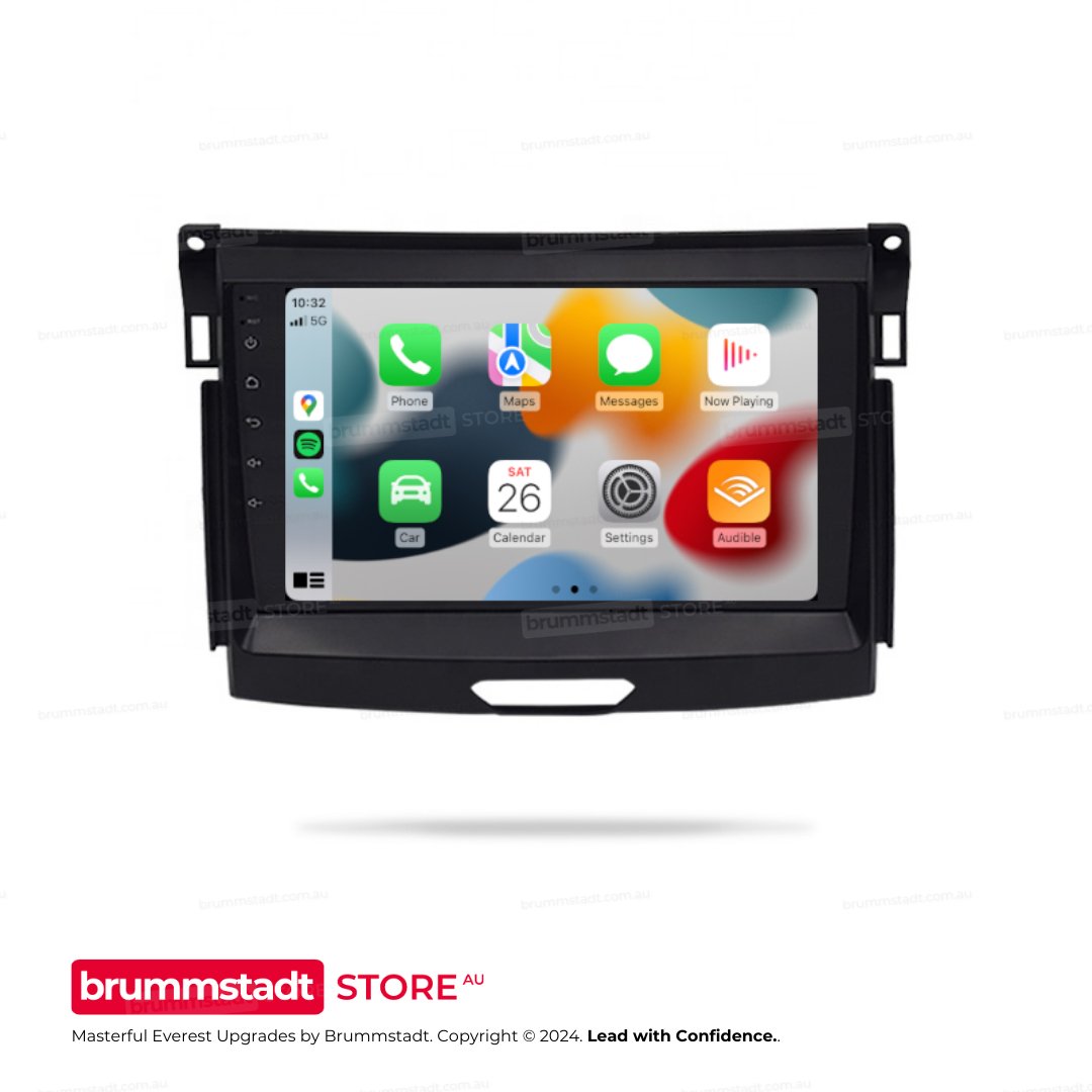 Ford Everest 2015-2017 UA - Premium Head Unit Upgrade Kit: Radio Infotainment System with Wired & Wireless Apple CarPlay and Android Auto Compatibility - baeumer technologies