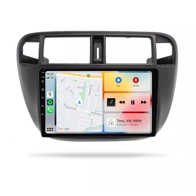 Honda Civic 1992-2000 - Premium Head Unit Upgrade Kit: Radio Infotainment System with Wired & Wireless Apple CarPlay and Android Auto Compatibility - baeumer technologies