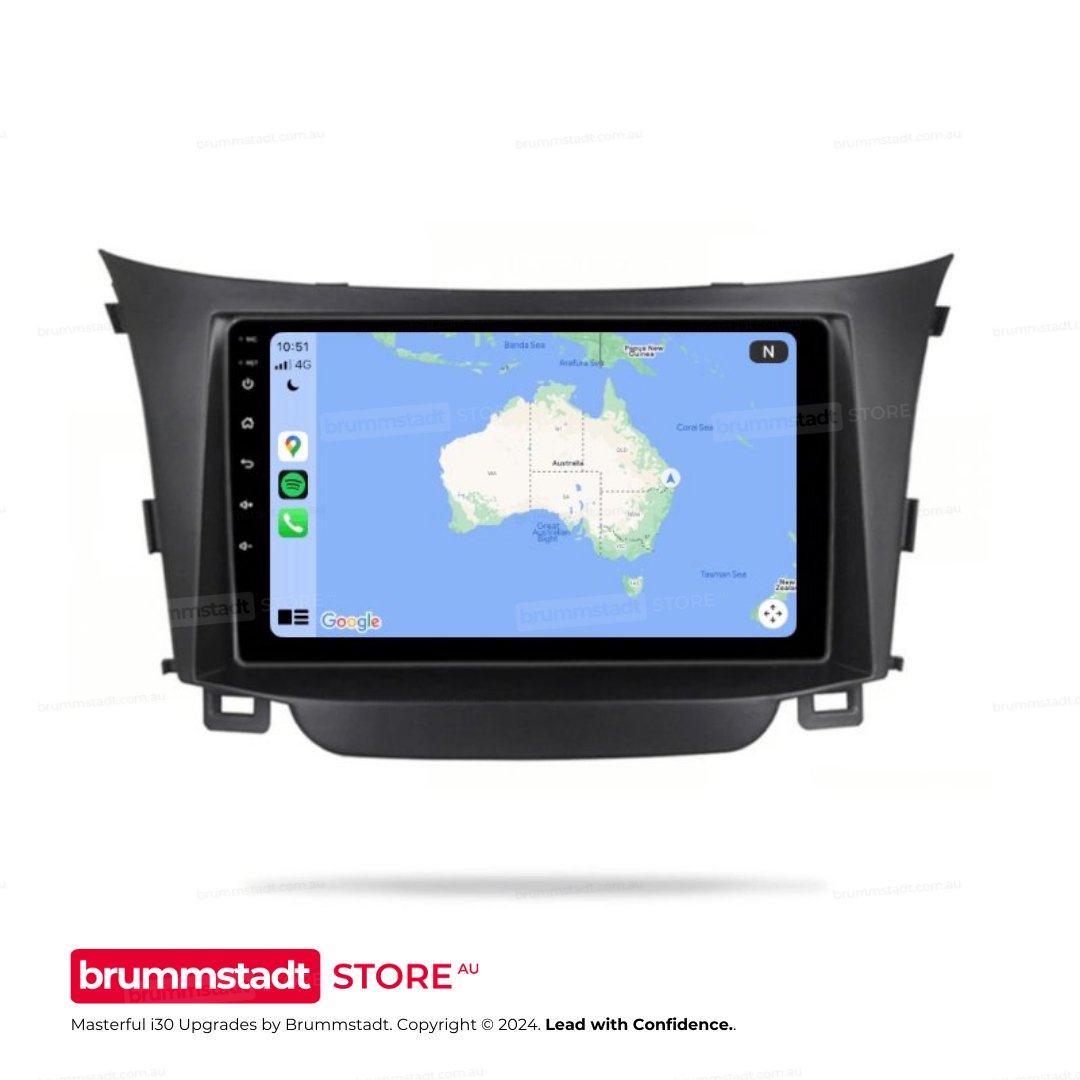 Hyundai i30 2012-2017 - Premium Head Unit Upgrade Kit: Radio Infotainment System with Wired & Wireless Apple CarPlay and Android Auto Compatibility - baeumer technologies