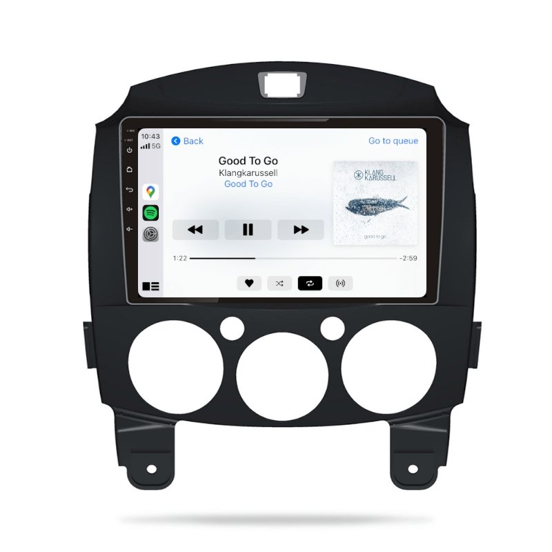 Mazda 2 2007-2014 DE DEMIO - Premium Head Unit Upgrade Kit: Radio Infotainment System with Wired & Wireless Apple CarPlay and Android Auto Compatibility - baeumer technologies
