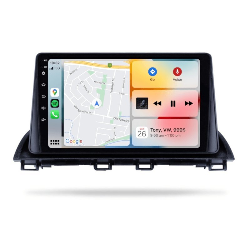 Mazda 2 (Demio) 2014-2023 DJ - Premium Head Unit Upgrade Kit: Radio Infotainment System with Wired & Wireless Apple CarPlay and Android Auto Compatibility - baeumer technologies