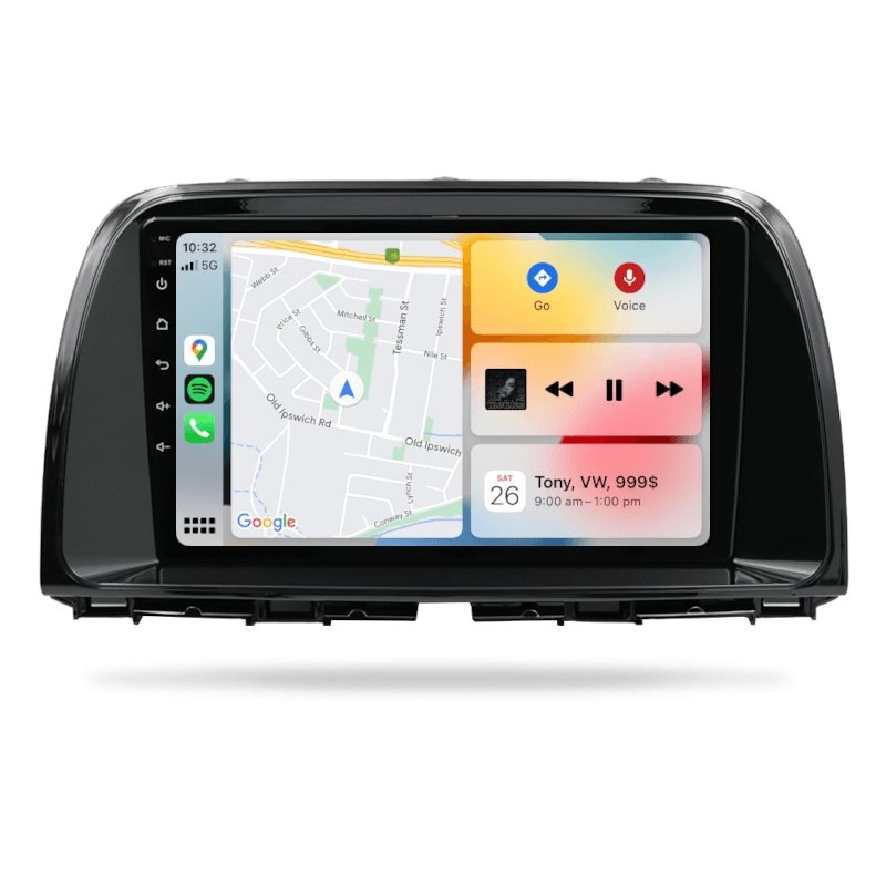 Mazda CX5 2012-2014 - Premium Head Unit Upgrade Kit: Radio Infotainment System with Wired & Wireless Apple CarPlay and Android Auto Compatibility - baeumer technologies