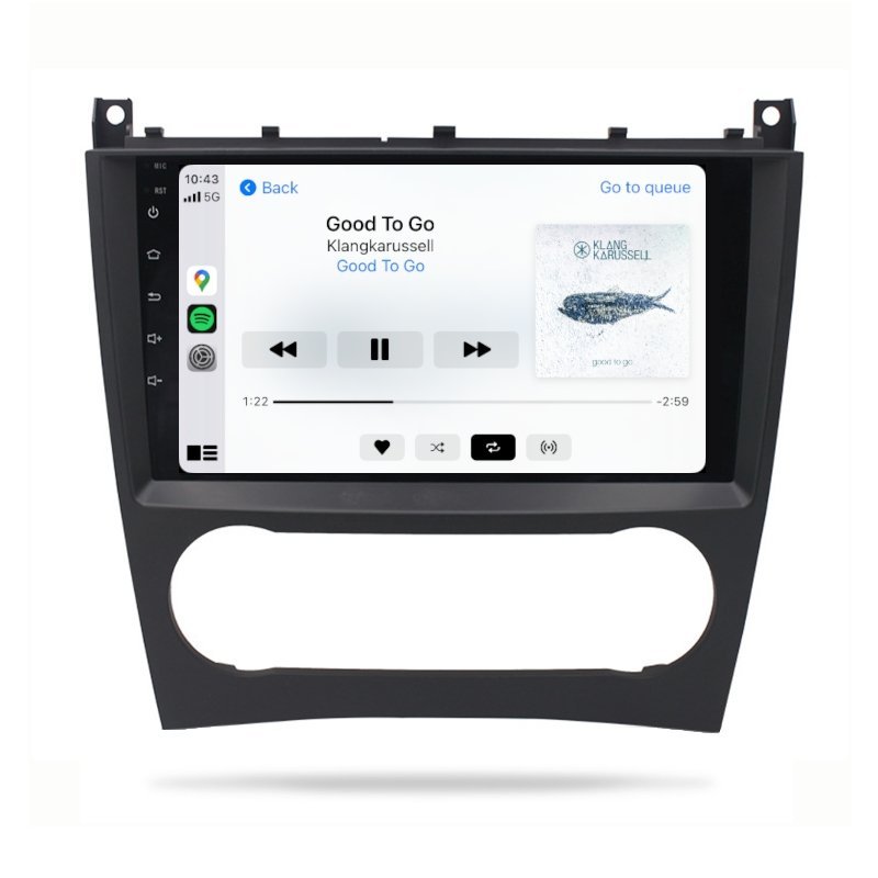 Mercedes Benz C-Class 2004-2006 W203 - Premium Head Unit Upgrade Kit: Radio Infotainment System with Wired & Wireless Apple CarPlay and Android Auto Compatibility - baeumer technologies