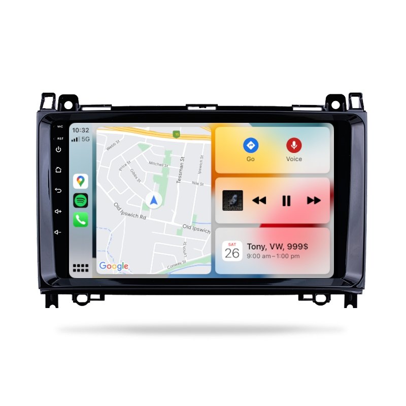 Mercedes Benz Sprinter 2007-2018 - Premium Head Unit Upgrade Kit: Radio Infotainment System with Wired & Wireless Apple CarPlay and Android Auto Compatibility - baeumer technologies
