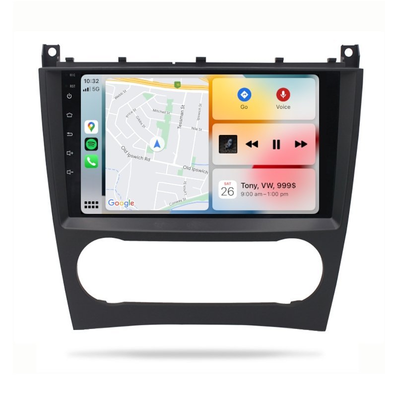 Mercedes CLC 2008-2011 CL203 - Premium Head Unit Upgrade Kit: Radio Infotainment System with Wired & Wireless Apple CarPlay and Android Auto Compatibility - baeumer technologies