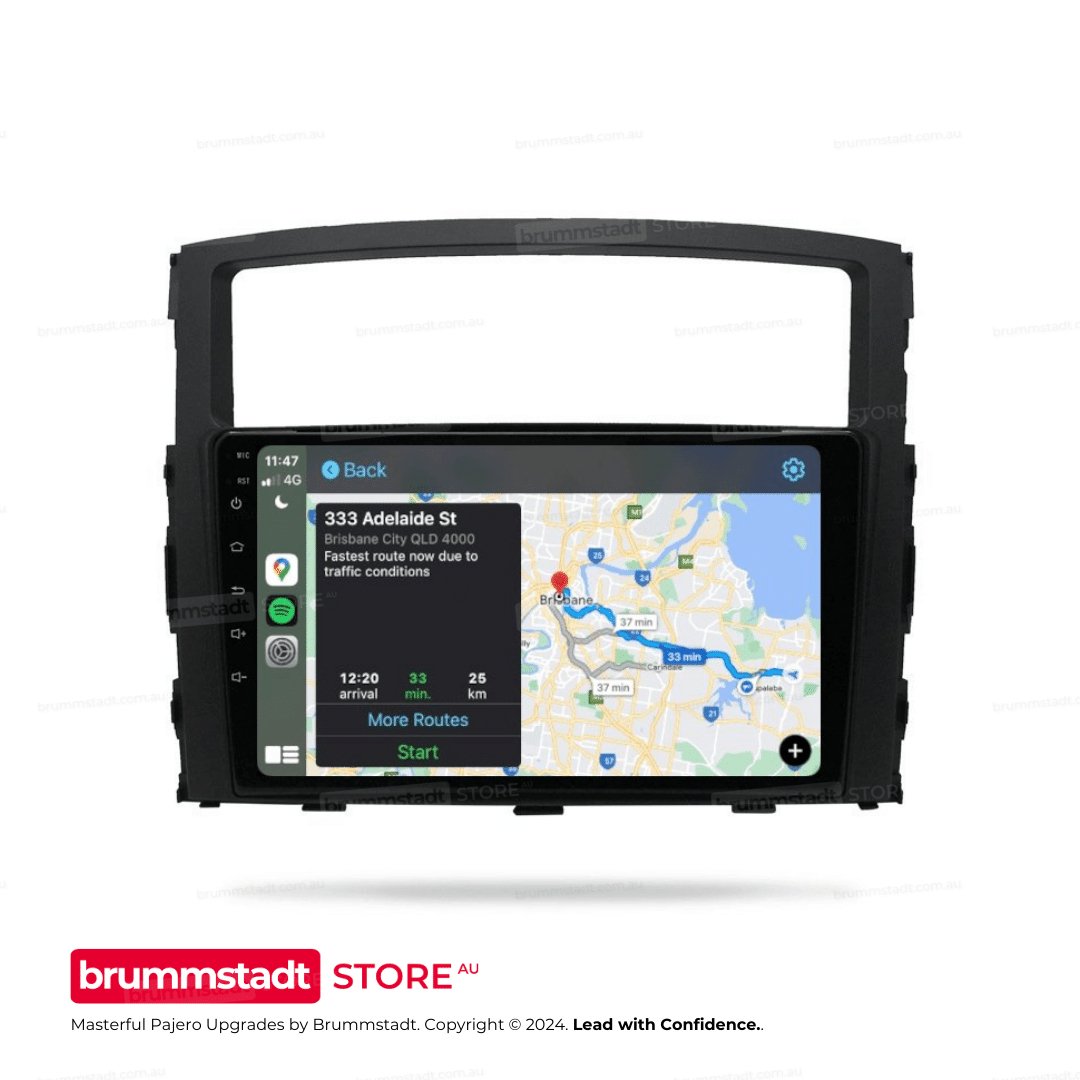 Mitsubishi Pajero 2006-2020 NS NT NW NX - Premium Head Unit Upgrade Kit: Radio Infotainment System with Wired & Wireless Apple CarPlay and Android Auto Compatibility - baeumer technologies