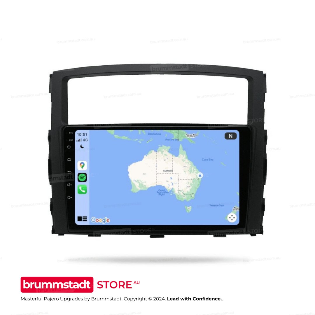 Mitsubishi Pajero 2006-2020 NS NT NW NX - Premium Head Unit Upgrade Kit: Radio Infotainment System with Wired & Wireless Apple CarPlay and Android Auto Compatibility - baeumer technologies
