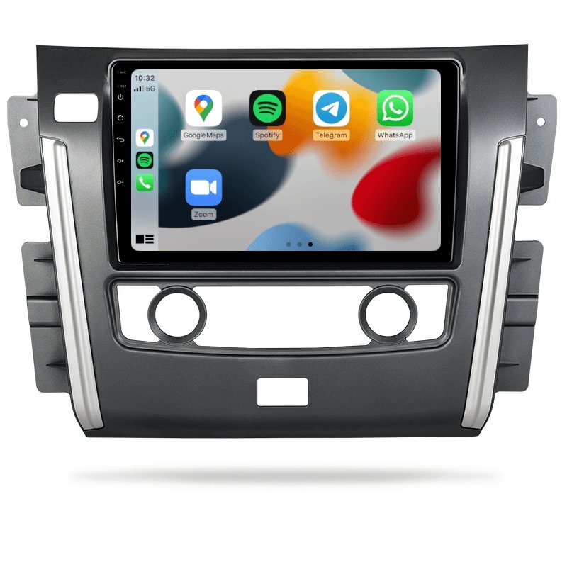 Nissan Patrol Y62 2013-2022 - Premium Head Unit Upgrade Kit: Radio Infotainment System with Wired & Wireless Apple CarPlay and Android Auto Compatibility - baeumer technologies