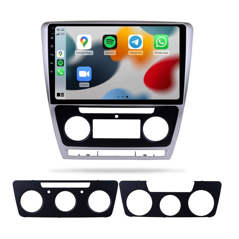Skoda Octavia 2007-2013 - Premium Head Unit Upgrade Kit: Radio Infotainment System with Wired & Wireless Apple CarPlay and Android Auto Compatibility - baeumer technologies