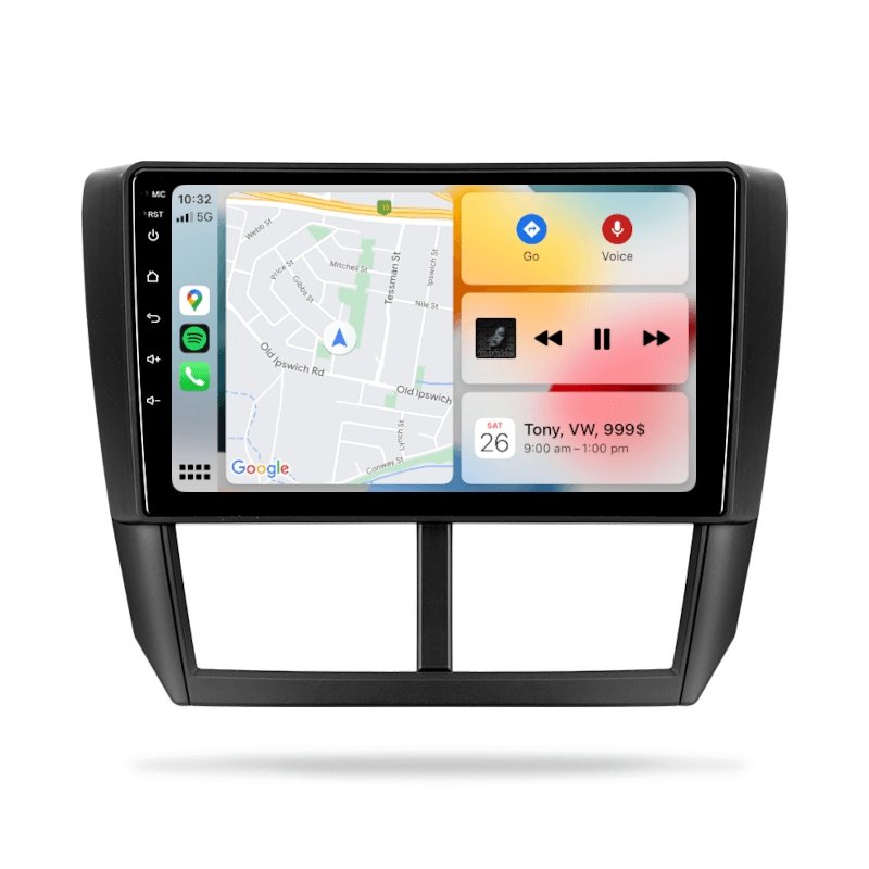 Subaru Forester 2008-2012 SH - Premium Head Unit Upgrade Kit: Radio Infotainment System with Wired & Wireless Apple CarPlay and Android Auto Compatibility - baeumer technologies