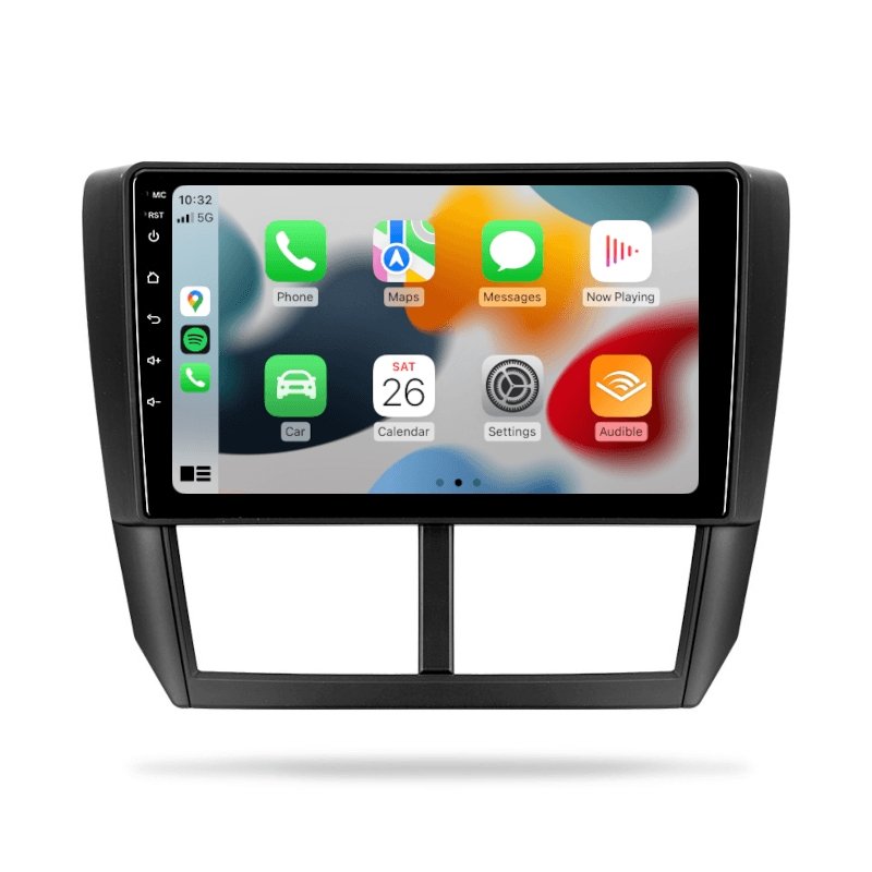 Subaru Impreza 2007-2011 GE GH GR GV - Premium Head Unit Upgrade Kit: Radio Infotainment System with Wired & Wireless Apple CarPlay and Android Auto Compatibility - baeumer technologies