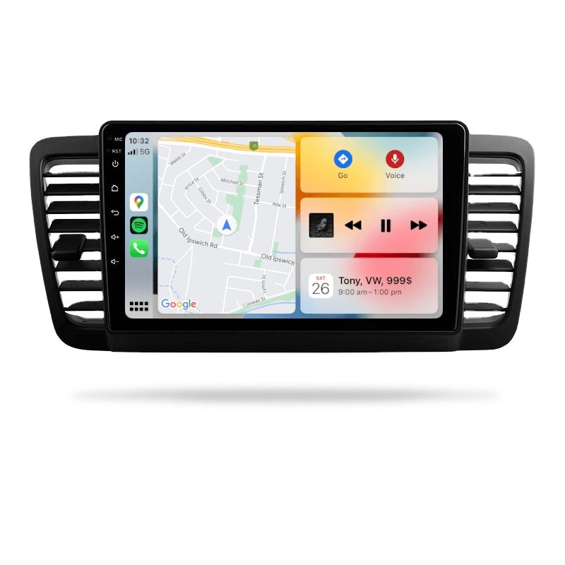 Subaru Liberty (Legacy) 2003-2009 - Premium Head Unit Upgrade Kit: Radio Infotainment System with Wired & Wireless Apple CarPlay and Android Auto Compatibility - baeumer technologies