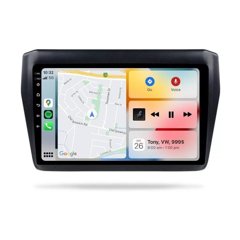 Suzuki Swift 2017-2022 - Premium Head Unit Upgrade Kit: Radio Infotainment System with Wired & Wireless Apple CarPlay and Android Auto Compatibility - baeumer technologies
