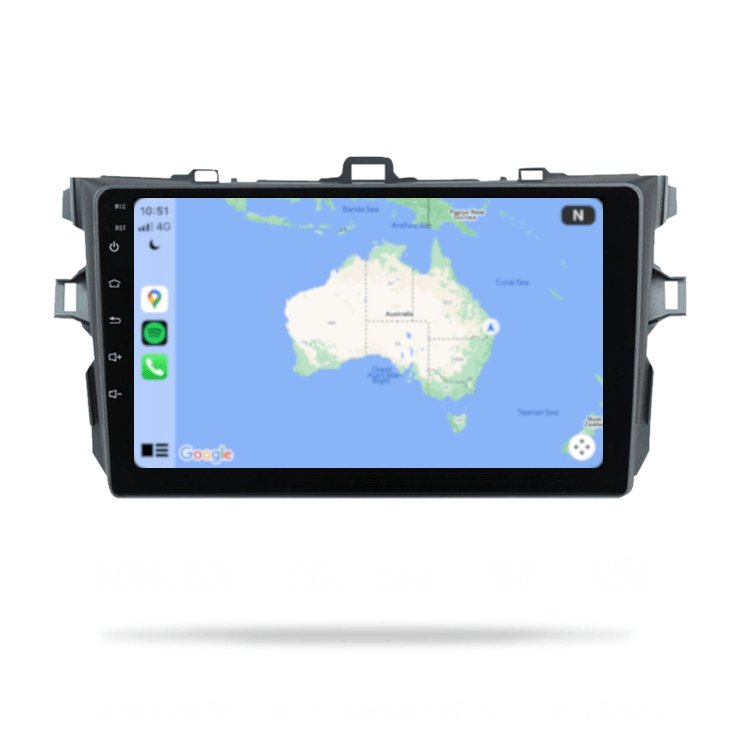 Toyota Corolla Sedan 2007-2011 - Premium Head Unit Upgrade Kit: Radio Infotainment System with Wired & Wireless Apple CarPlay and Android Auto Compatibility - baeumer technologies