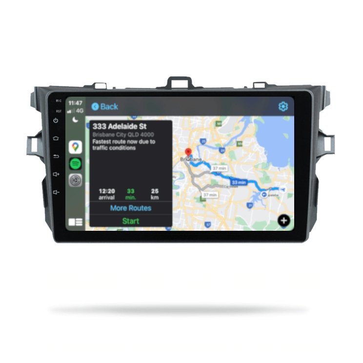 Toyota Corolla Sedan 2007-2011 - Premium Head Unit Upgrade Kit: Radio Infotainment System with Wired & Wireless Apple CarPlay and Android Auto Compatibility - baeumer technologies