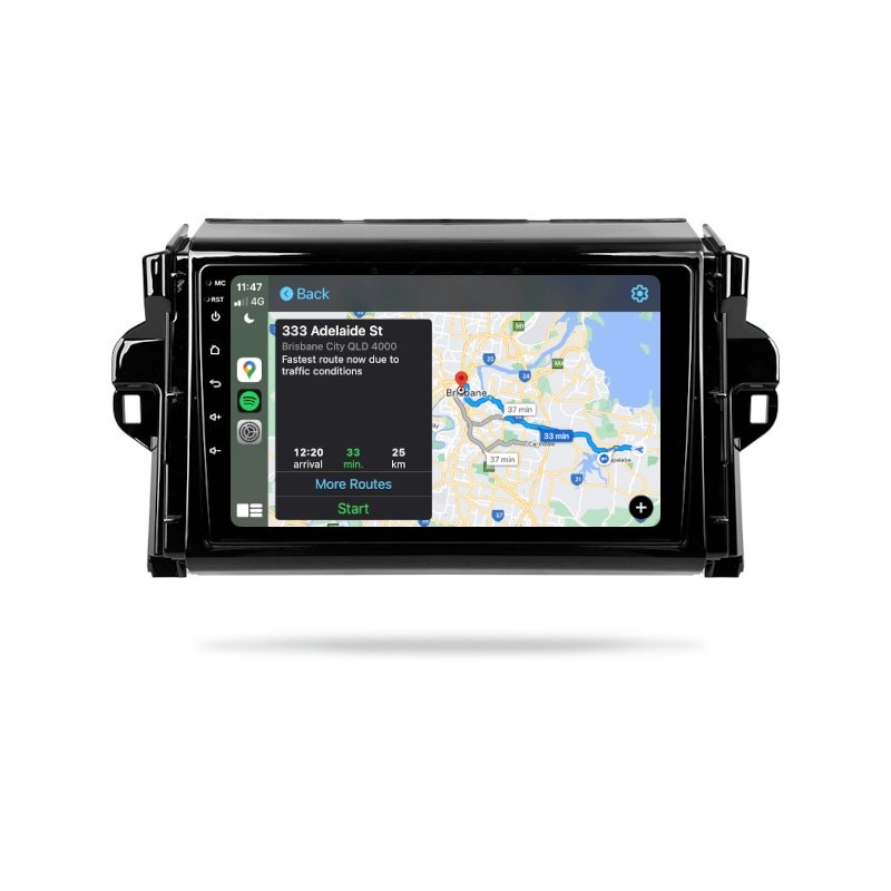 Toyota Fortuner 2015-2020 - Premium Head Unit Upgrade Kit: Radio Infotainment System with Wired & Wireless Apple CarPlay and Android Auto Compatibility - baeumer technologies
