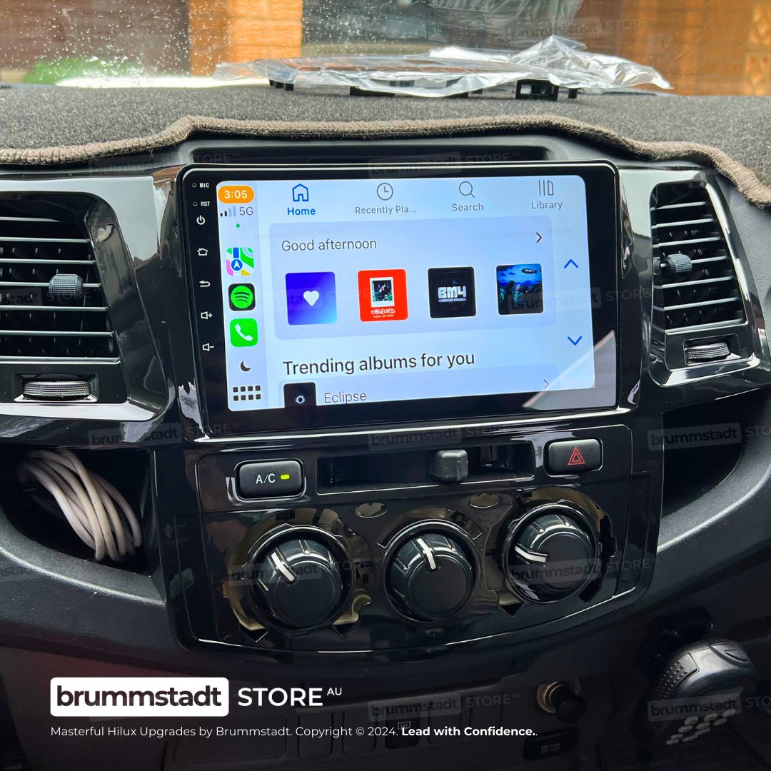 Toyota Hilux 2005-2014 - Premium Head Unit Upgrade Kit: Radio Infotainment System with Wired & Wireless Apple CarPlay and Android Auto Compatibility - baeumer technologies