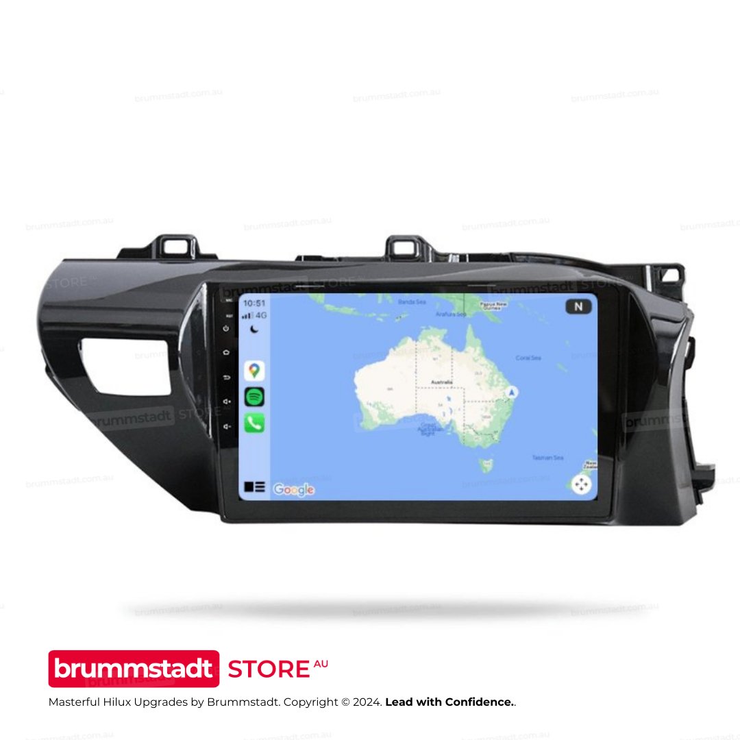 Toyota Hilux 2015-2023 - Premium Head Unit Upgrade Kit: Radio Infotainment System with Wired & Wireless Apple CarPlay and Android Auto Compatibility - baeumer technologies