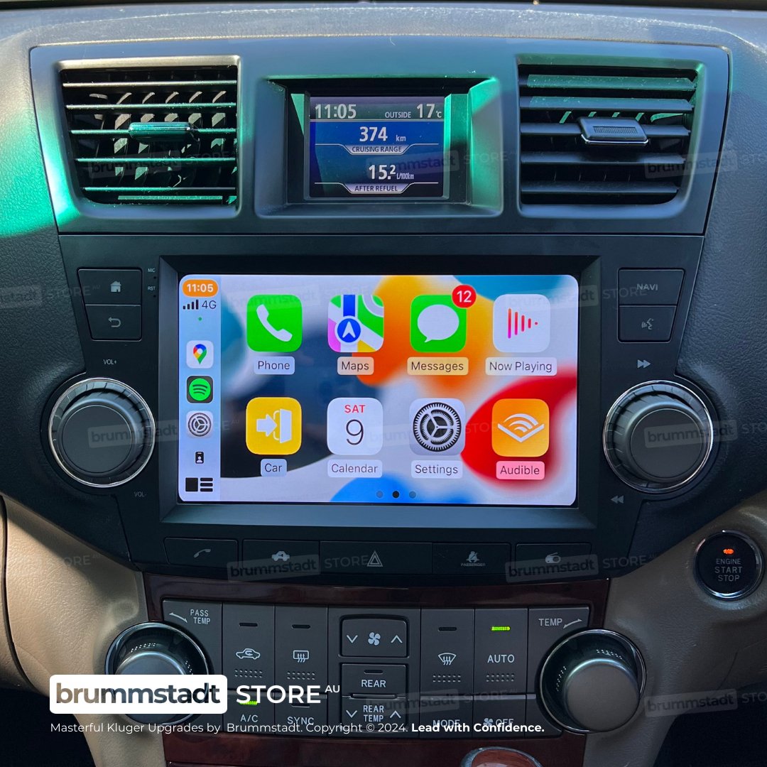 Toyota Kluger 2007-2013 - Premium Head Unit Upgrade Kit: Radio Infotainment System with Wired & Wireless Apple CarPlay and Android Auto Compatibility - baeumer technologies