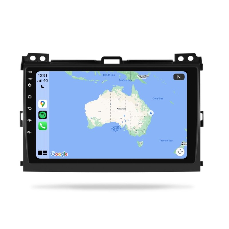 Toyota Prado 2003-2009 120 Series - Premium Head Unit Upgrade Kit: Radio Infotainment System with Wired & Wireless Apple CarPlay and Android Auto Compatibility - baeumer technologies