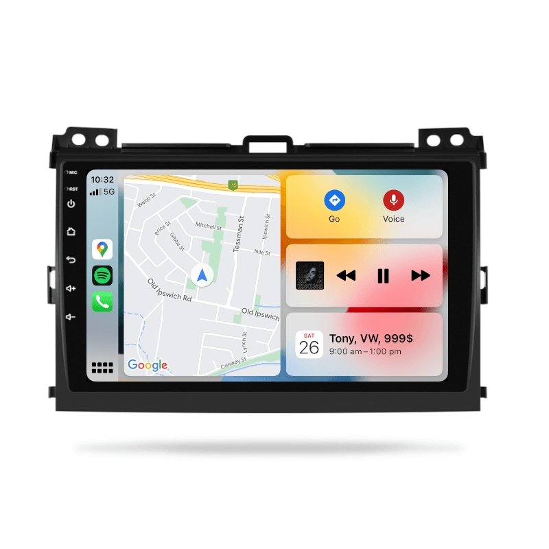 Toyota Prado 2003-2009 120 Series - Premium Head Unit Upgrade Kit: Radio Infotainment System with Wired & Wireless Apple CarPlay and Android Auto Compatibility - baeumer technologies