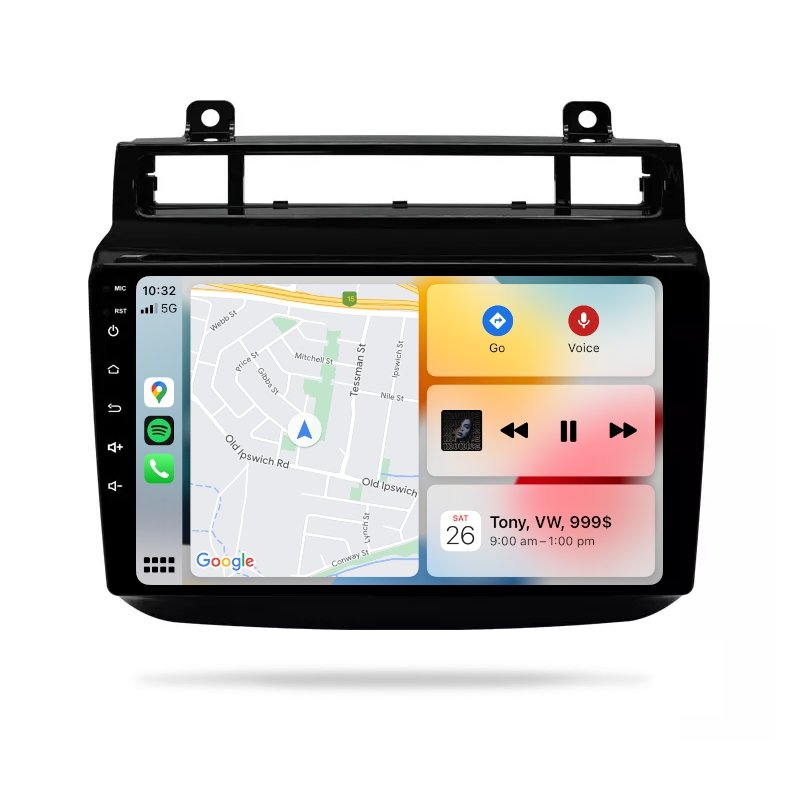 VW Touareg 2010-2022 - Premium Head Unit Upgrade Kit: Radio Infotainment System with Wired & Wireless Apple CarPlay and Android Auto Compatibility - baeumer technologies